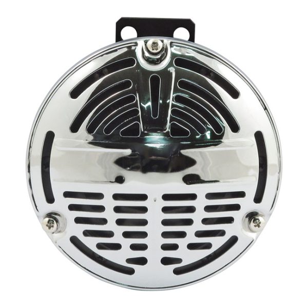 OEM style 5-1/2" springer horn. Chrome. 6-Volt