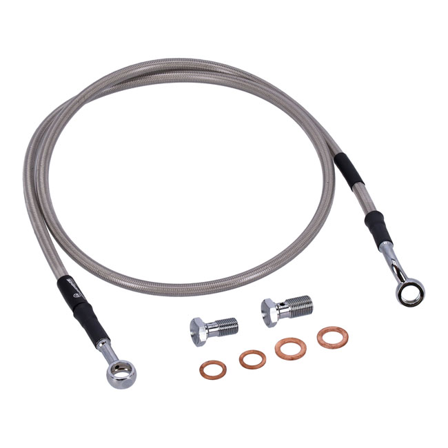 Goodridge brake line front, stainless clear coated