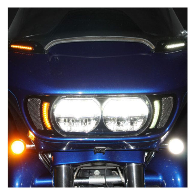 Custom Dynamics, Road Glide LED vent inserts. Black