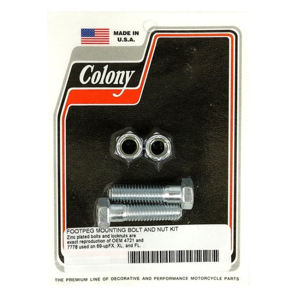 Colony, foot peg mount kit. Zinc