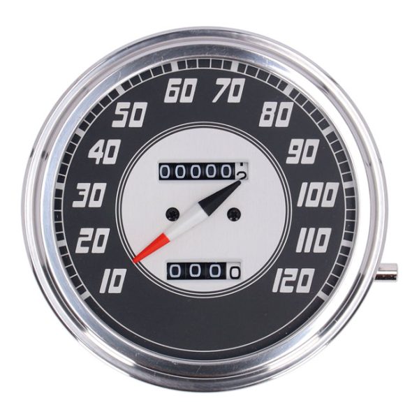 FL speedometer, '46-47 face', silver/black. 2:1 mph