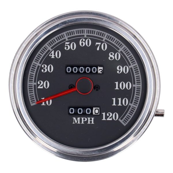 FL speedometer, '85-up face', black. 2:1 mph