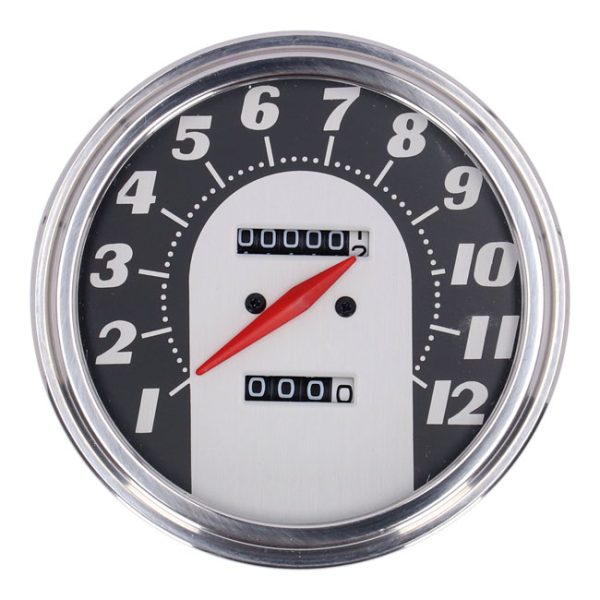 FL speedometer, '62-67 face', black/silver. 2.24:1 mph