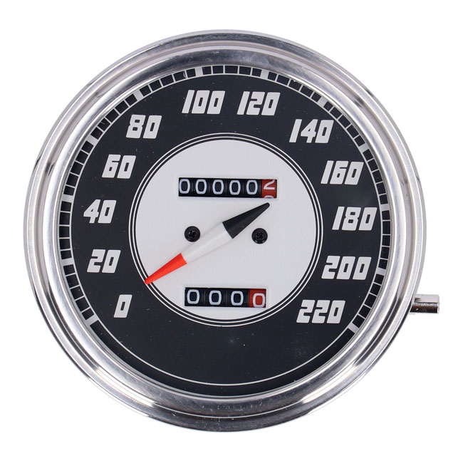 FL speedometer, '46-47 face', silver/black. 2:1 kmh