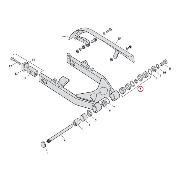 All balls bearing, swingarm