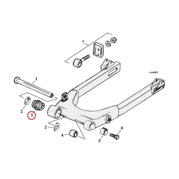 All balls bearing, swingarm