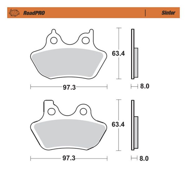 Moto-Master RoadPro brake pads. Sintered