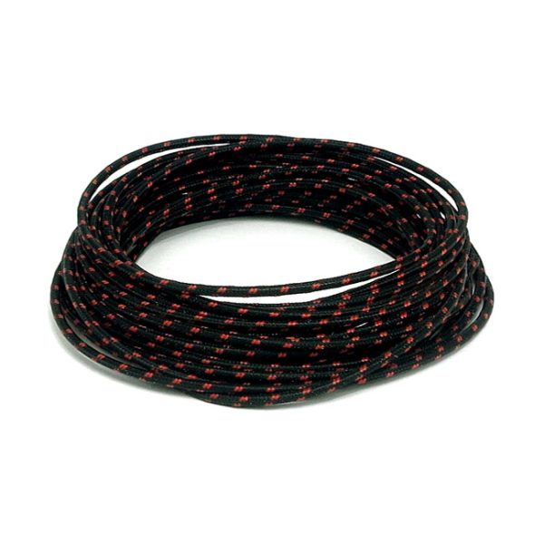 Classic cloth covered wiring, 25ft. roll. Black/red