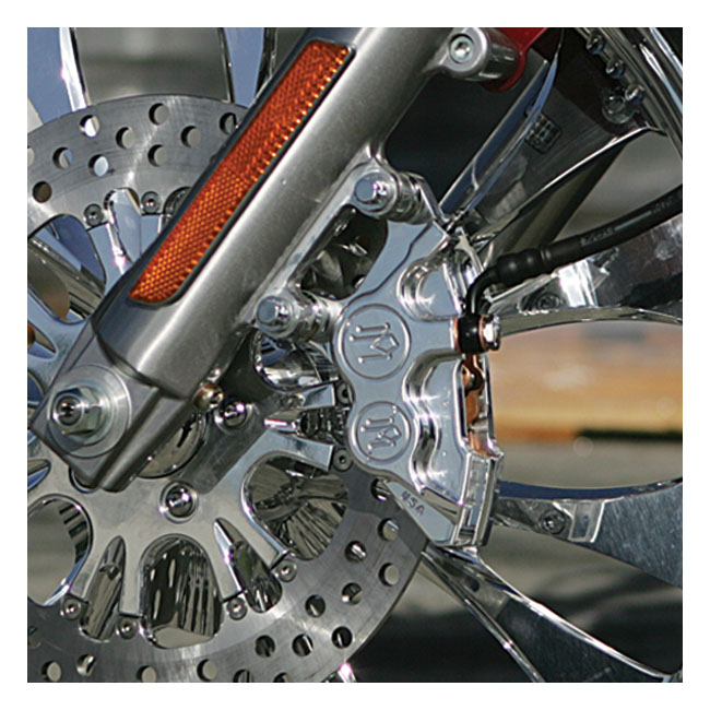 PM, 4-p 137x4b caliper. Bolt-on, 11.5" left front. Polished