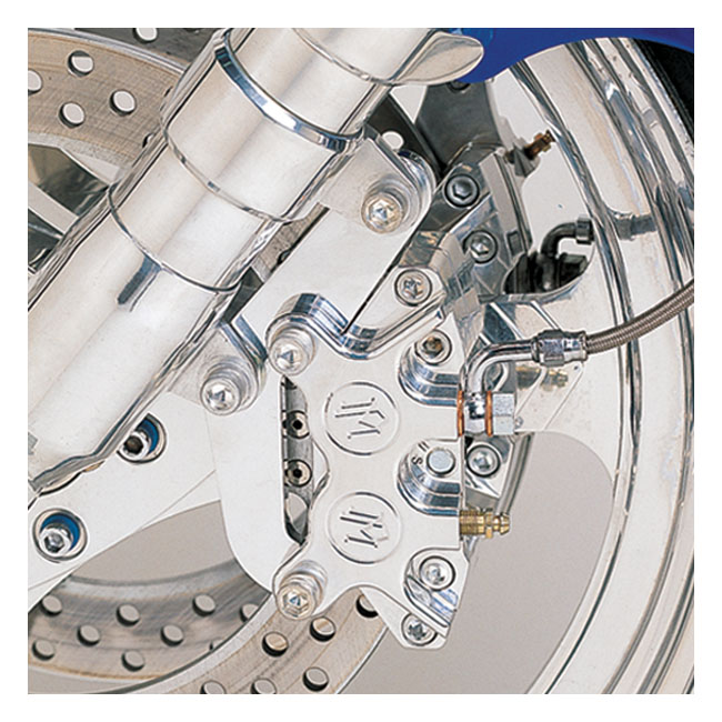 PM, Caliper bracket, 11.5" front left. Polished