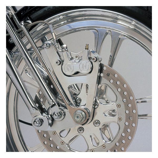 PM, Right front 4-p caliper bracket, 11.5". Polished