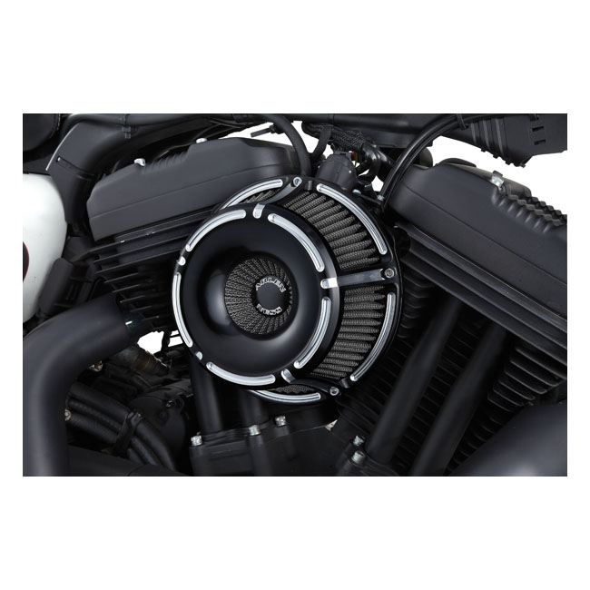 Arlen Ness, inverted air cleaner kit 'Slot Track'. Black CC