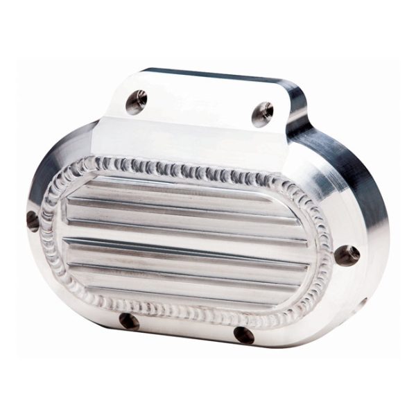 JIMS, handcrafted billet transmission end cover. Anodized