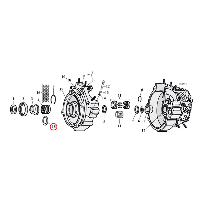 Sprocket shaft bearing spacer shim .094"