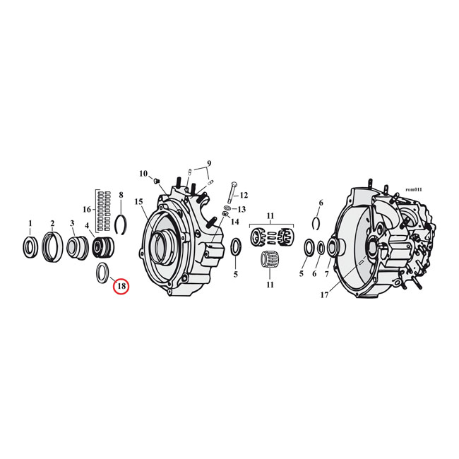 Sprocket shaft bearing spacer shim .098"