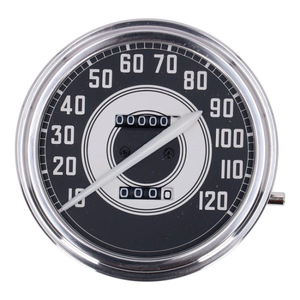 FL speedometer, '41-45 face', silver/black. 2:1 mph