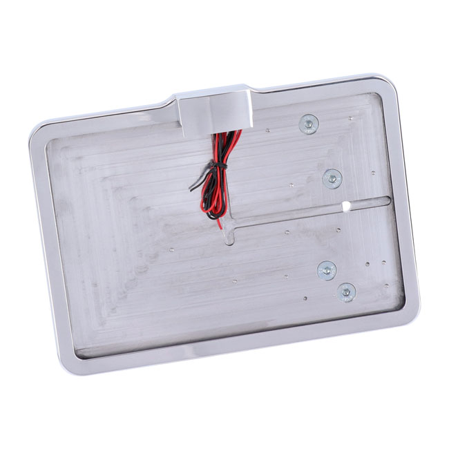 CPV, 'slide-in' license plate bracket. Side mount, polished