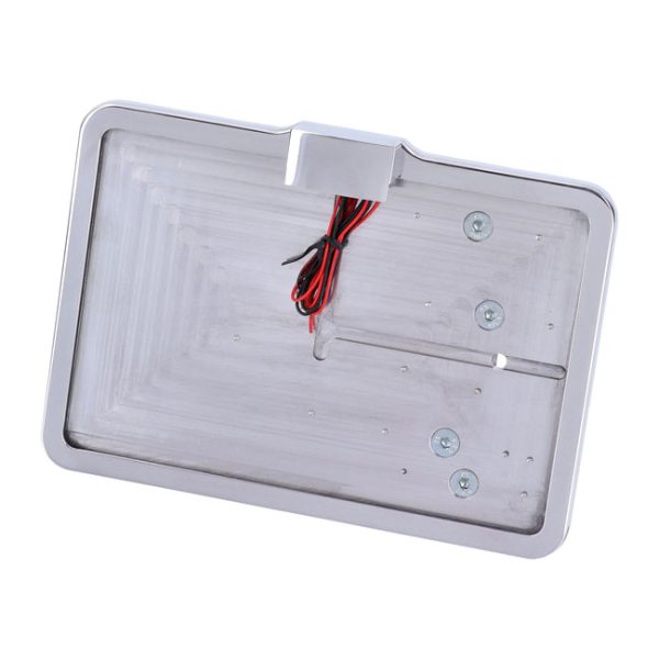 CPV, 'slide-in' license plate bracket. Side mount, polished