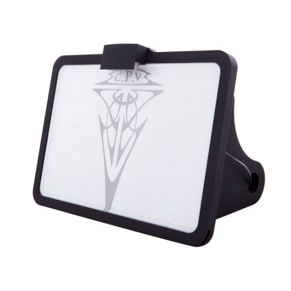 CPV, 'slide-in' license plate bracket. Side mount, black