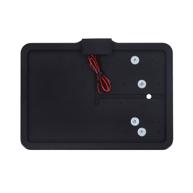 CPV, 'slide-in' license plate bracket. Side mount, black