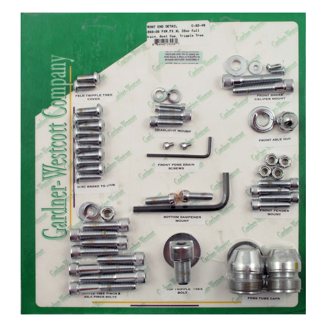 Gardner-Westcott, 39mm front end detail kit. Chrome