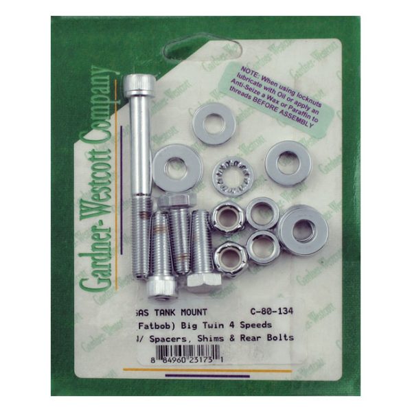 Gardner-Westcott, gas tank mount kit. Allen head. Chrome