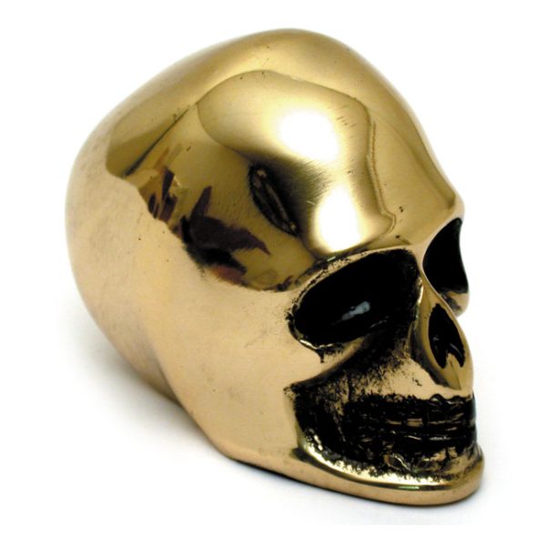 Shift lever knob. Polished brass skull
