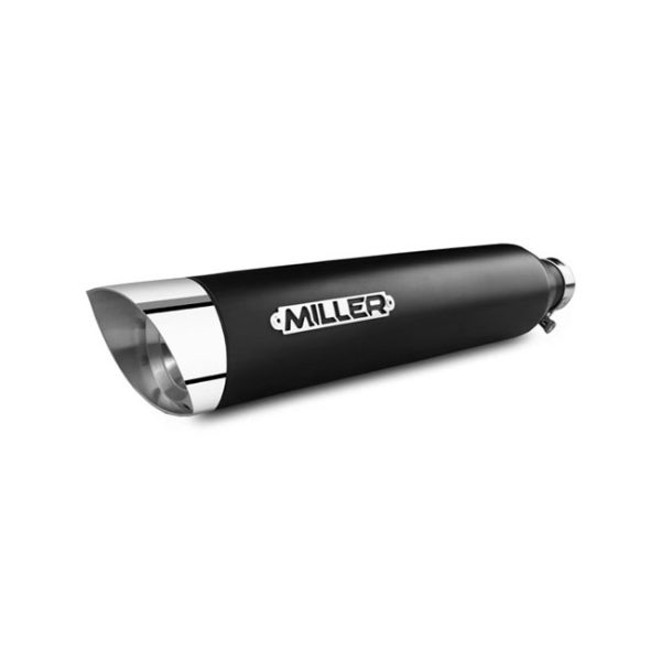 *2 WEEKS EXTRA TRANSIT TIME* Miller, Silverado III slip-on mufflers. Euro 4. Matte black