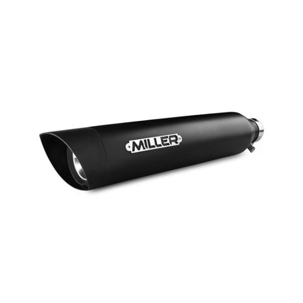 *2 WEEKS EXTRA TRANSIT TIME* Miller, Silverado III slip-on mufflers. Euro 4. Matte black