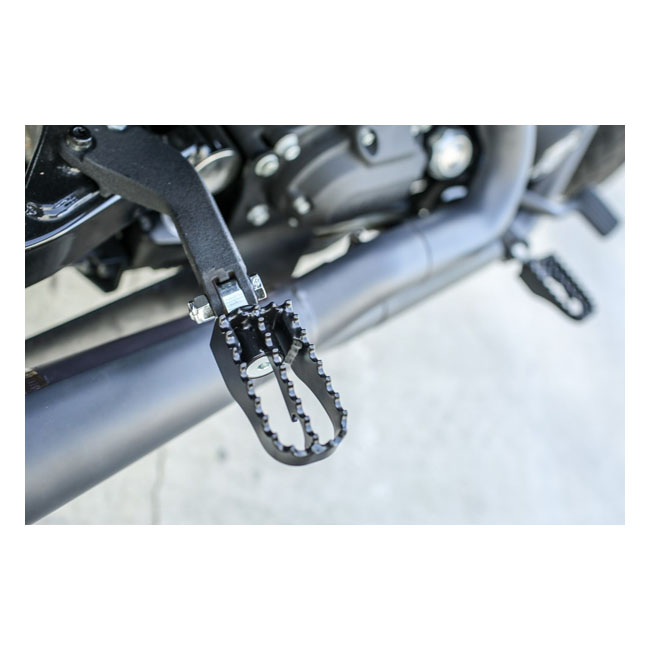 Burly, Mini MX style foot pegs. Black