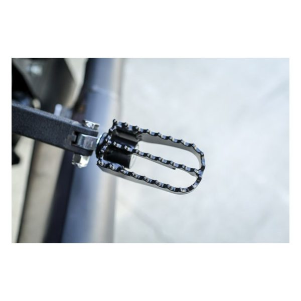 Burly, Mini MX style foot pegs. Black