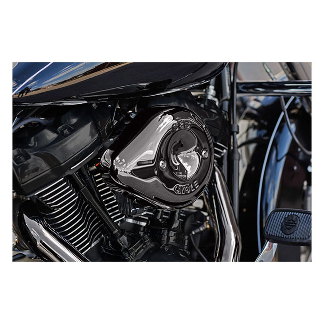 S&S, Stealth Teardrop air cleaner kit. Lava Chrome