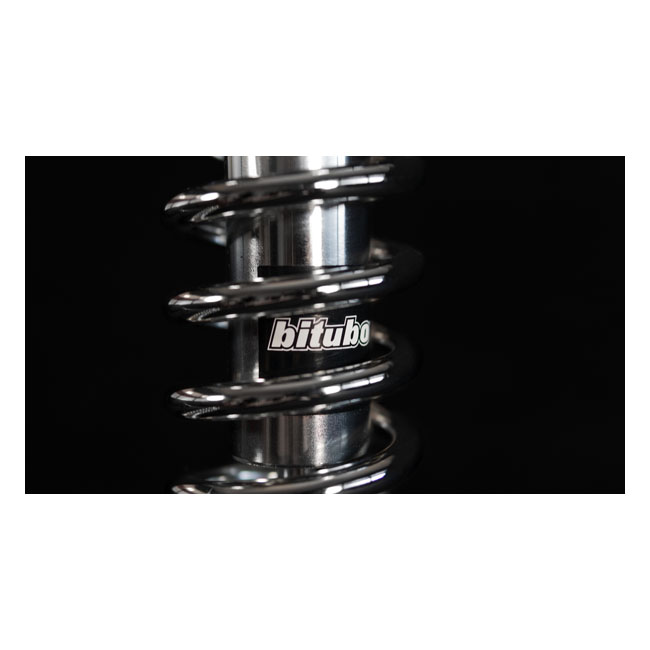 Bitubo, WME dual shock absorber set. Chrome. 321mm