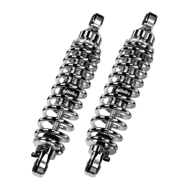 Bitubo, WME dual shock absorber set. Chrome. 331mm