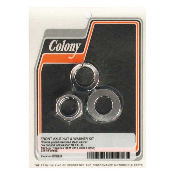 Colony axle nut & washer kit