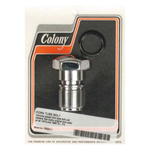 Colony, 35mm fork tube cap bolt. Chrome