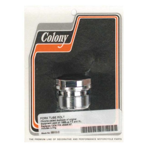 Colony, 39mm fork tube plug. Flat Top. Chrome