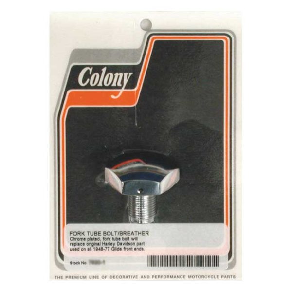 Colony, 41mm fork tube cap bolt. Domed. Chrome