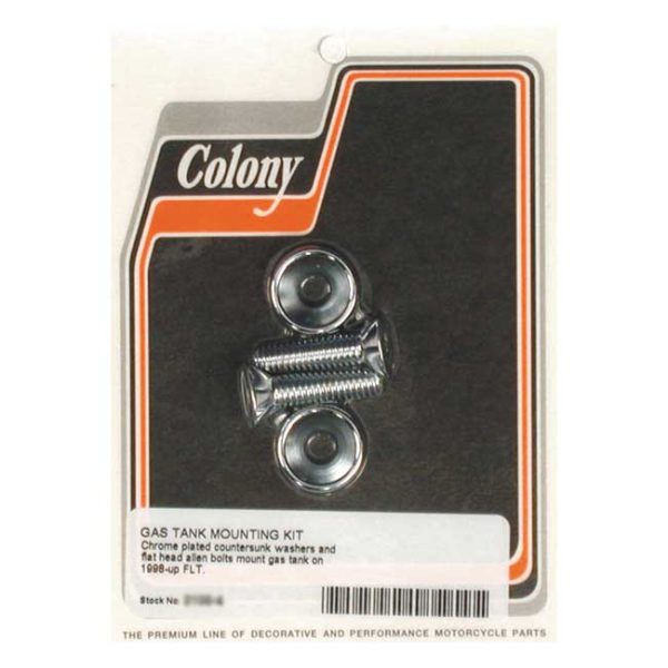 Colony, front side gas tank mount kit. Chrome