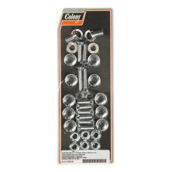 Colony, fender strut mount kit. Chrome