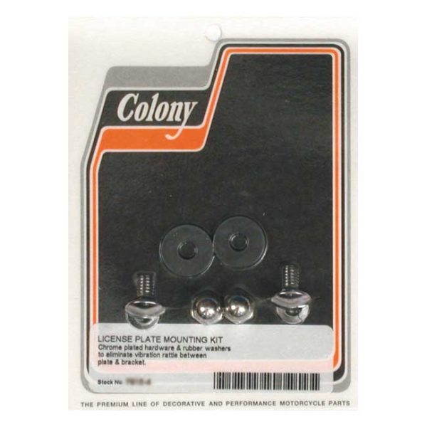 Colony license plate mount kit. Acorn. Chrome