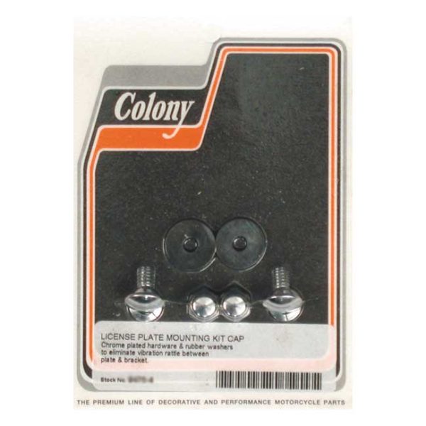 Colony, license plate mount kit. CAP style. Chrome