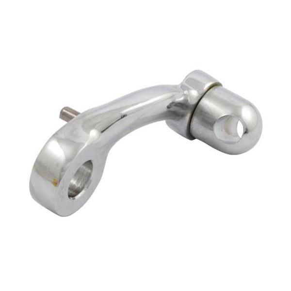 XL Sportster rider foot peg bracket, left. Chrome