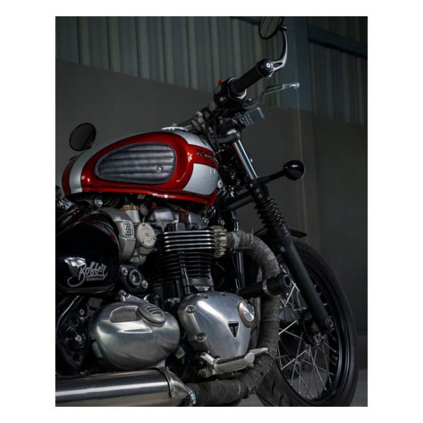 Trip Machine, Classic leather tank pad set. Black