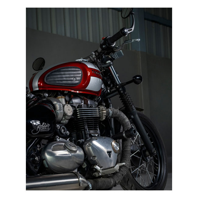 Trip Machine, Classic leather tank pad set. Black