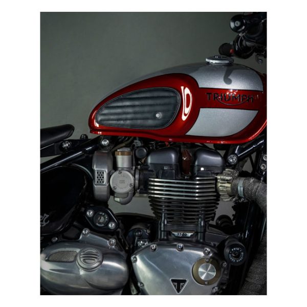 Trip Machine, Classic leather tank pad set. Black