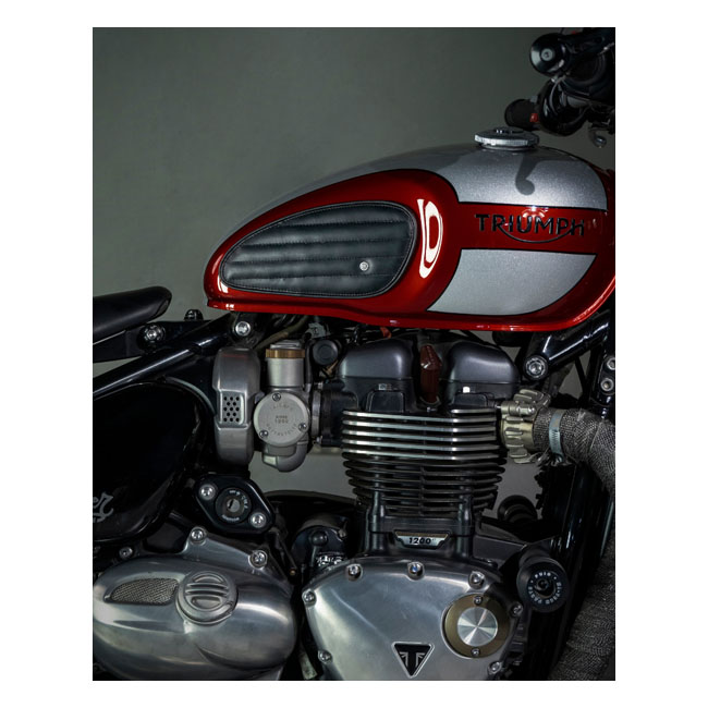 Trip Machine, Classic leather tank pad set. Black