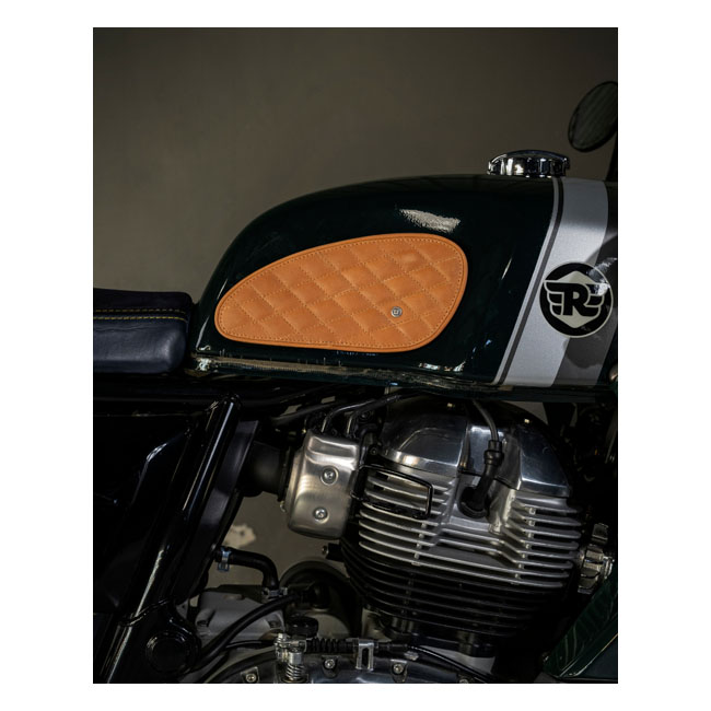 Trip Machine, Classic leather tank pad set. Tan