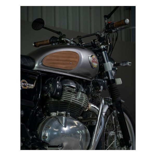 Trip Machine, Classic leather tank pad set. Tobacco