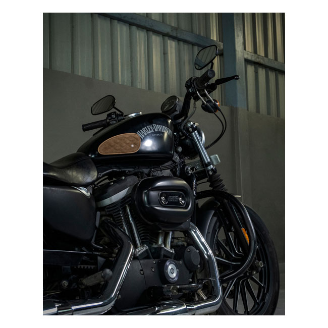 Trip Machine, Mini Diamond tank pads. Tobacco suede